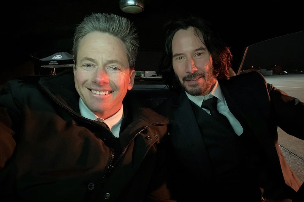 Tanner Foust with Keanu Reeves