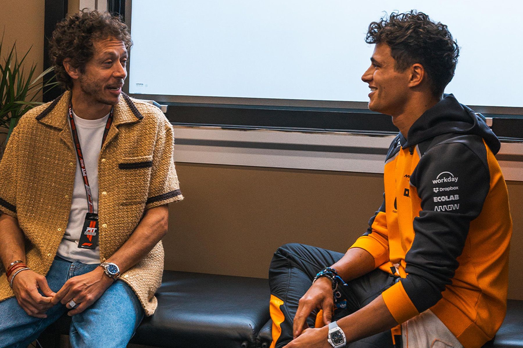 Lando Norris and Valentino Rossi