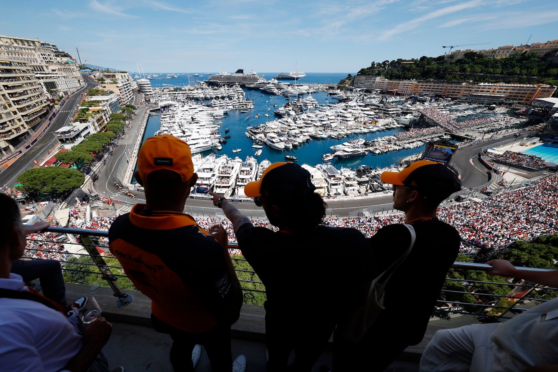 McLaren fans watching the Monaco Grand Prix