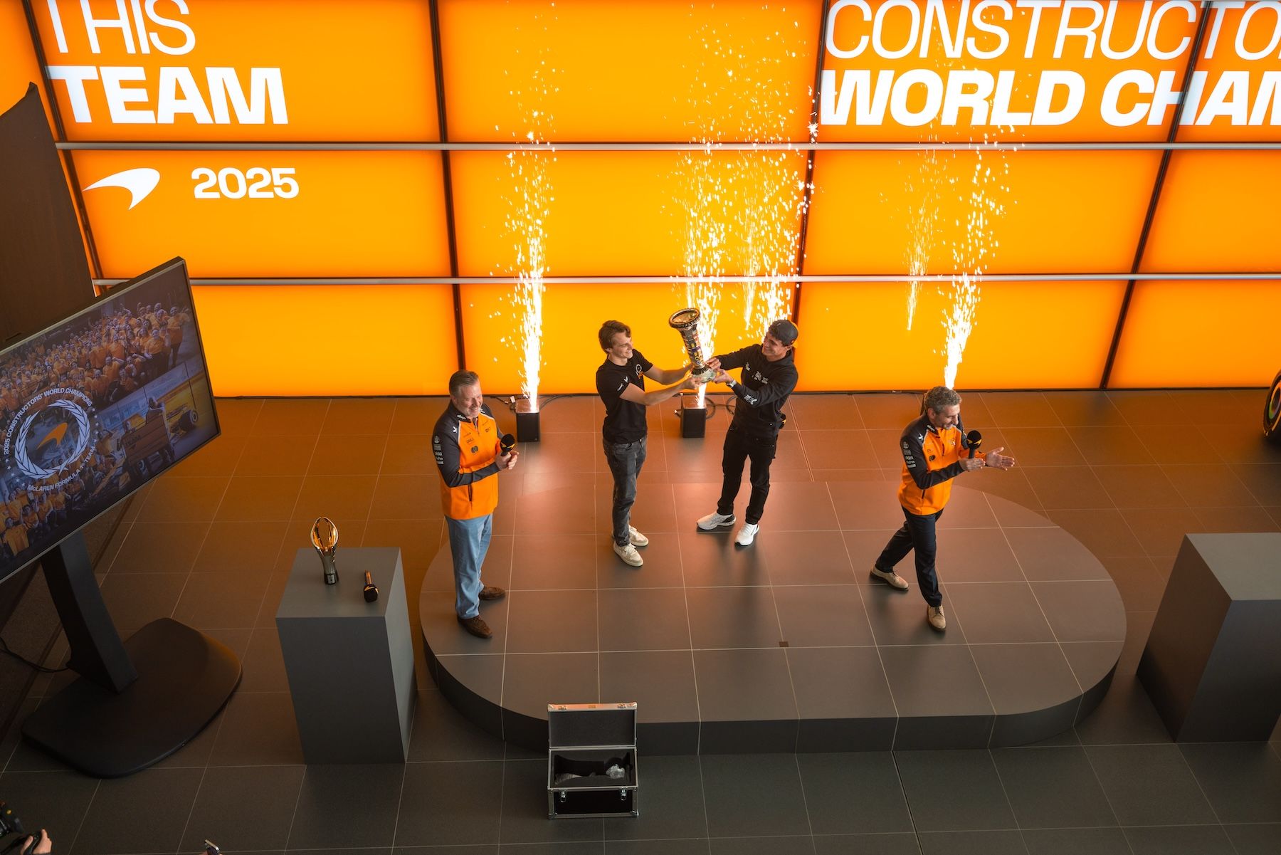 McLaren Racing celebrates the 2025 F1 Constructors’ title triumph at the MTC