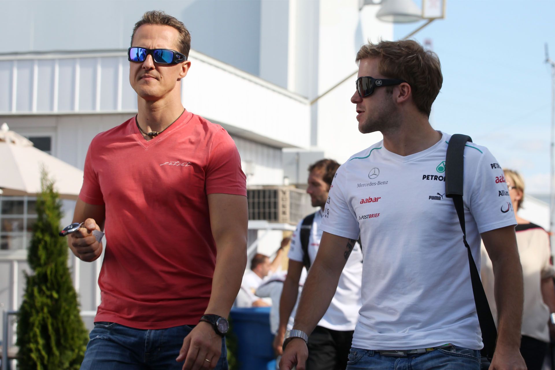 Sam Bird with Michael Schumacher