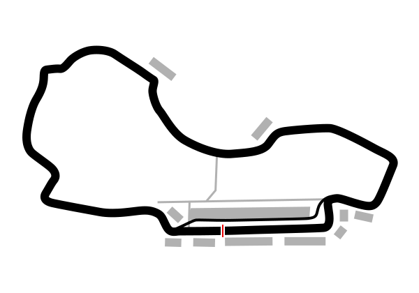 Black on white map of the circuit