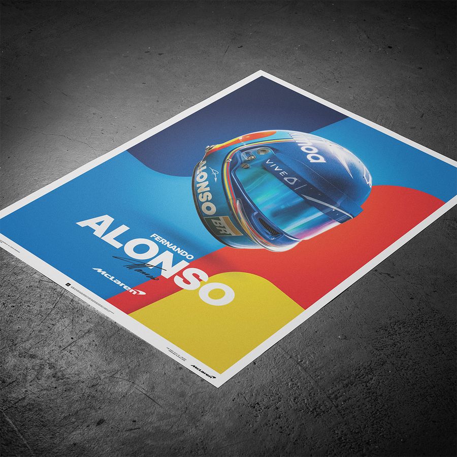 Fernando Alonso Helmet Poster - McLaren F1